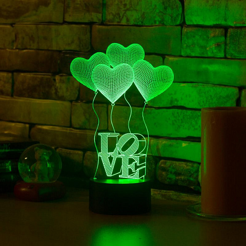 3D светильник Шары Сердца Love - рис 2.