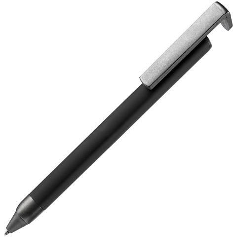 Ручка шариковая Standic с подставкой для телефона, черная - рис 2.