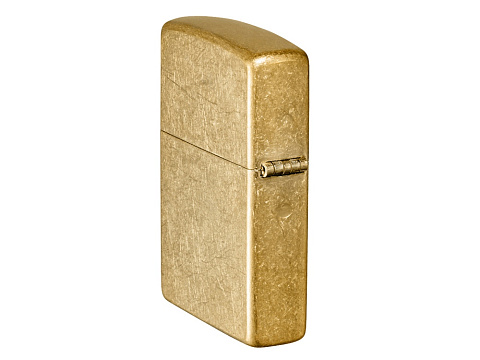 Зажигалка ZIPPO Classic с покрытием Tumbled Brass, латунь/сталь, золотистая, матовая, 38x13x57 мм - рис 6.