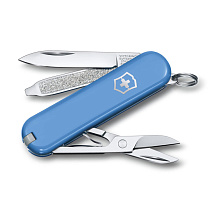 Нож-брелок VICTORINOX Classic SD Colors Summer Rain, 58 мм, 7 функций, голубой