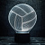 3D светильник Волейбольный мяч - миниатюра