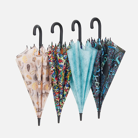 Зонт-трость Undercolor с полной запечаткой на заказ, с голубыми спицами - рис 3.