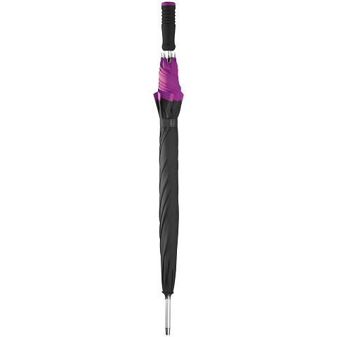 Зонт-трость Highlight, черный с фиолетовым - рис 3.