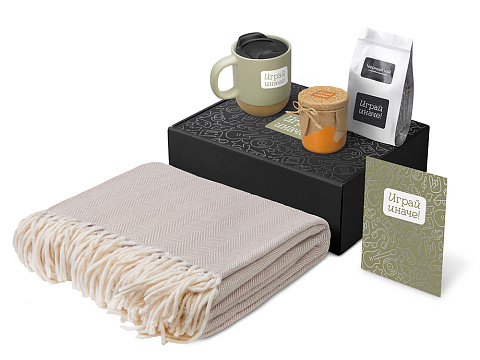 Подарочный набор Re:y. Nest с пледом, кружкой и вареньем