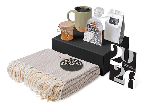 Подарочный набор c пледом, кружкой и вареньем, оливковый - рис 2.