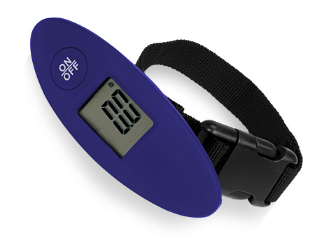 Багажные весы с покрытием soft touch Gravity, синий - рис 2.