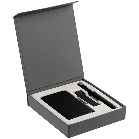 Коробка Latern для аккумулятора 5000 мАч, флешки и ручки, серая - рис 3.