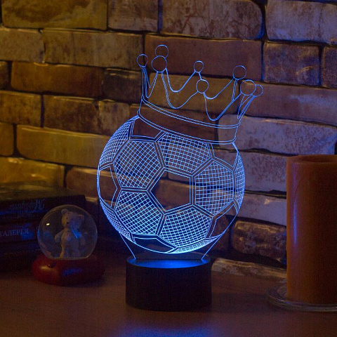 3D светильник Мяч с короной - рис 2.