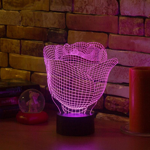 3D лампа Бутон розы - рис 5.