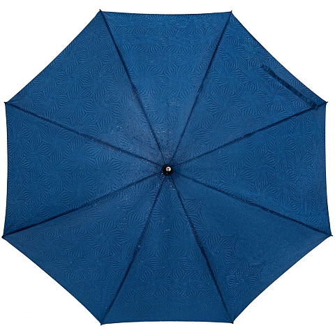 Зонт-трость Magic с проявляющимся цветочным рисунком, темно-синий - рис 2.