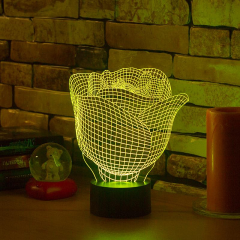 3D лампа Бутон розы - рис 3.