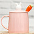 Кружка подарочная "Зайчик и ложка морковка" (розовая) - миниатюра - рис 4.