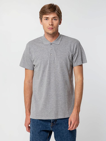 Рубашка поло мужская Summer 170, серый меланж - рис 6.