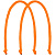 Ручки Corda для пакета L, оранжевый неон - миниатюра