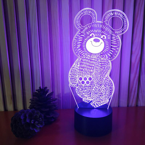 3D светильник Олимпийский мишка - рис 6.