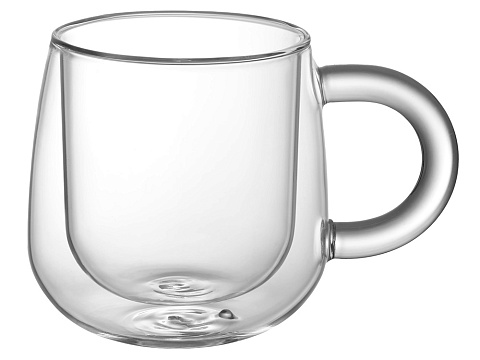 Кружка с двойными стенками с широкой ручкой Fog, прозрачный - рис 2.