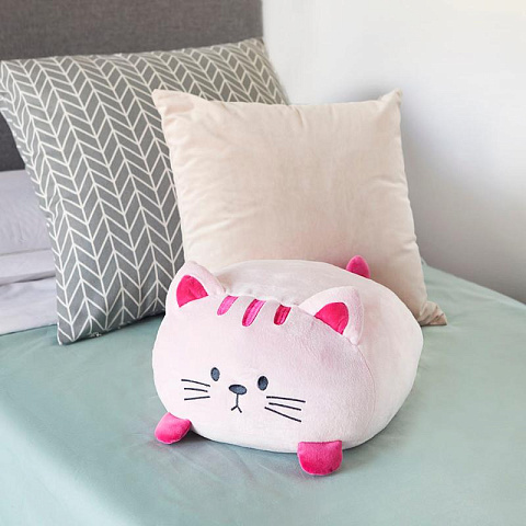 Подушка диванная "Розовый кот" - рис 2.