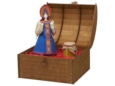 Подарочный набор: кукла фарфоровая, крем-мед, красный - рис 5.