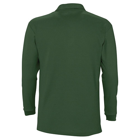 Рубашка поло мужская с длинным рукавом Winter II 210 темно-зеленая - рис 3.