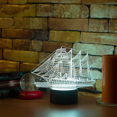 3D лампа Парусник - рис 6.