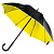 Зонт-трость Downtown, черный с желтым - миниатюра