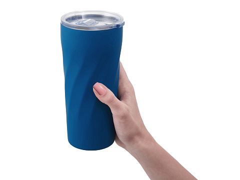 Подарочный набор FAMILY с термосом и термокружкой, синий - рис 4.