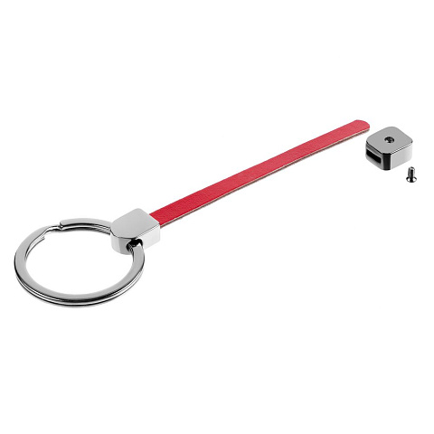 Элемент брелка-конструктора «Хлястик с кольцом и зажимом», красный - рис 2.
