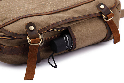 KAUKKO Рюкзак с отделкой из кожи (коричневый) - рис 15.