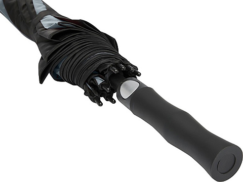 Джефф 30-дюймовый ветрозащитный зонт-трость, серый/черный - рис 6.