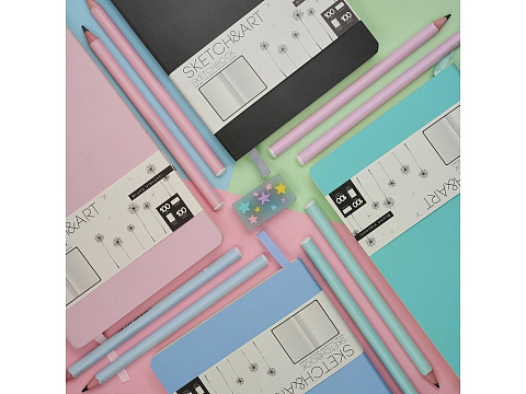 Скетчбук Sketch & Art в мягком переплете 140х210 мм, 100 л. бежевой бумаги 100 гр., голубой - рис 7.