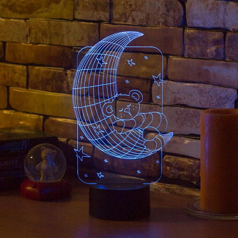 3D лампа Медвежонок на Луне - рис 4.