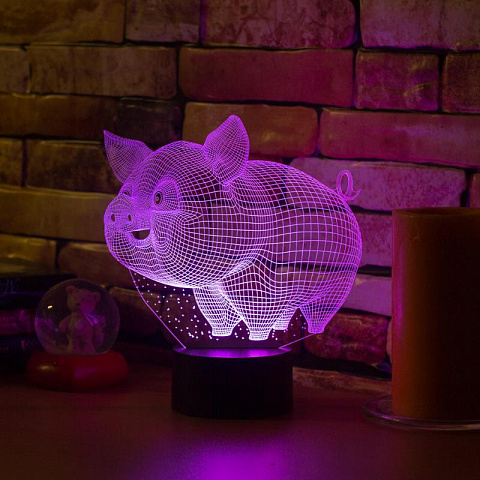 3D светильник Свинья - рис 3.