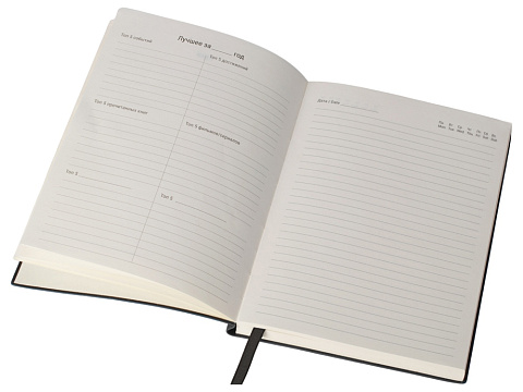 Бизнес блокнот Supreme с вставкой из софт-тача, гибкая обложка, 128 листов, черный - рис 11.