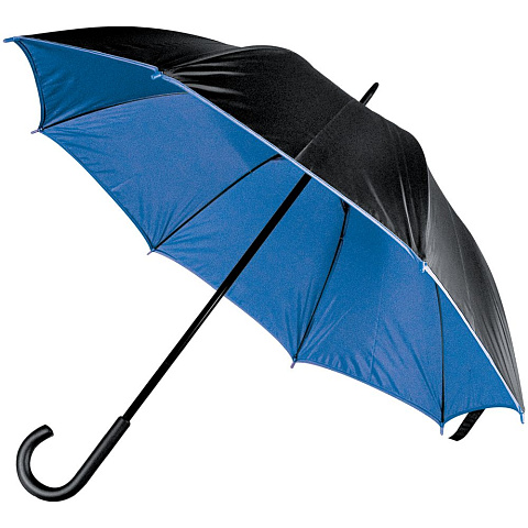 Зонт-трость Downtown, черный с синим - рис 2.
