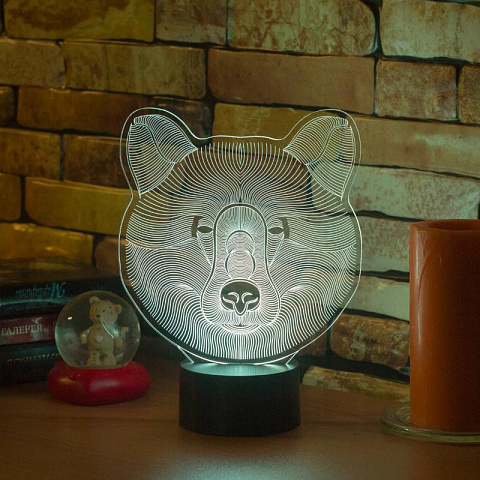 3D светильник Медведь - рис 2.