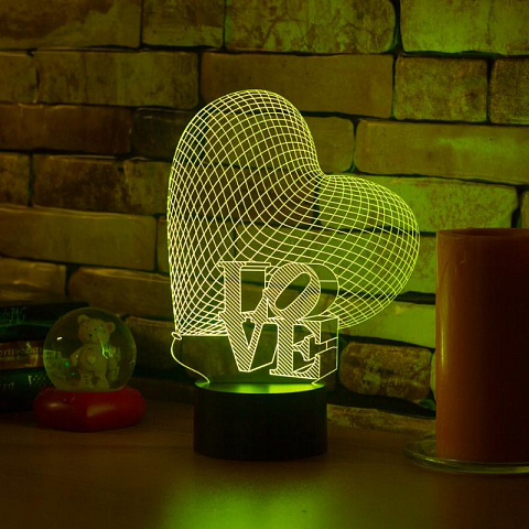 3D светильник Сердце Love - рис 4.