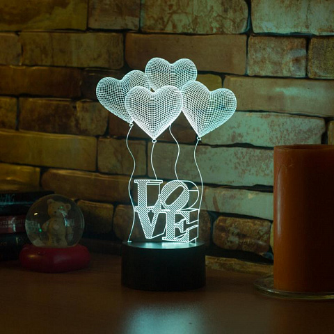 3D светильник Шары Сердца Love - рис 7.