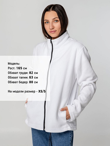 Куртка флисовая унисекс Manakin, белая - рис 9.