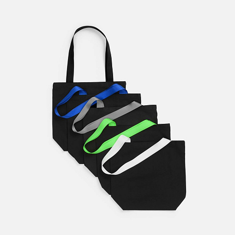 Шопер B5, черный с широкими оранжевыми ручками - рис 3.