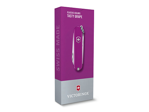 Нож-брелок VICTORINOX Classic SD Colors Tasty Grape, 58 мм, 7 функций, фиолетовый - рис 4.