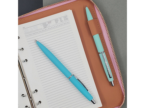 Ручка металлическая шариковая San Remo, софт-тач, 1.0 мм, голубой - рис 4.