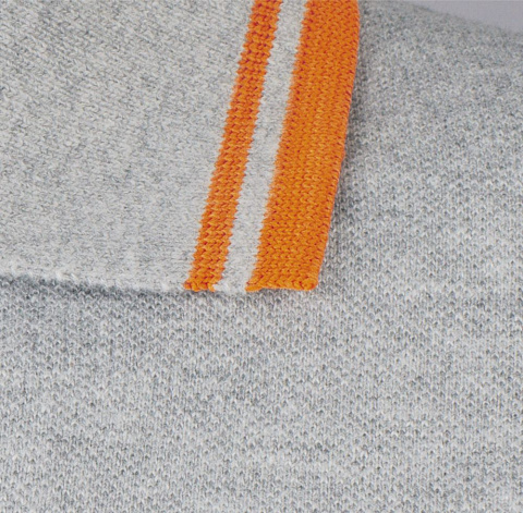 Рубашка поло женская Pasadena Women 200 с контрастной отделкой, серый меланж c оранжевым - рис 5.
