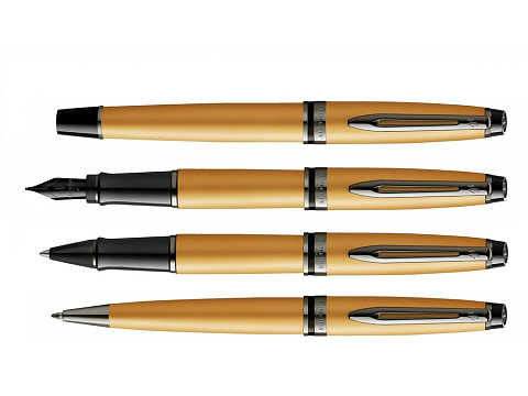 Шариковая ручка Waterman Expert Gold, цвет чернил Mblue,  в подарочной упаковке - рис 7.