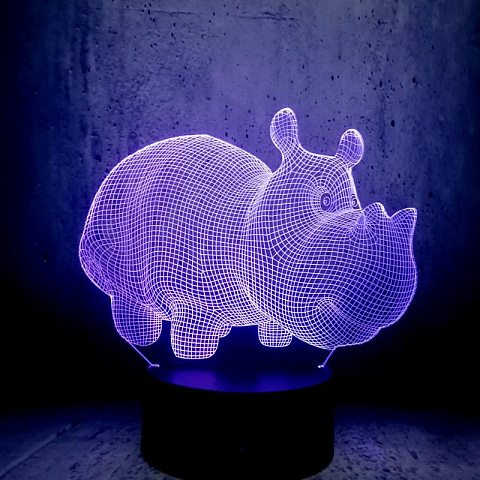 3D лампа Бегемот