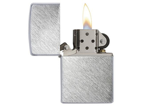 Зажигалка ZIPPO с покрытием Herringbone Sweep, латунь/сталь, серебристая, матовая, 38x13x57 мм - рис 3.