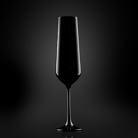Набор бокалов для шампанского из черного стекла (2 шт) - рис 4.