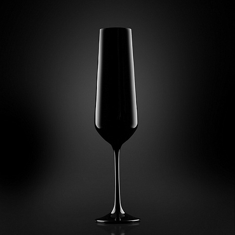 Набор бокалов для шампанского из черного стекла (2 шт) - рис 4.