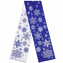 Новогодний шарф Снежная зима (синий)