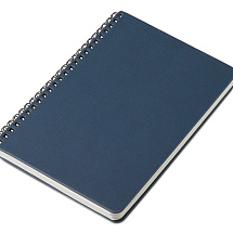 Блокнот А5 Dante из искусственной кожи на спирали, темно-синий