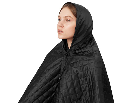 Пончо Cappy с капюшоном на липучке в мешке, черный - рис 5.